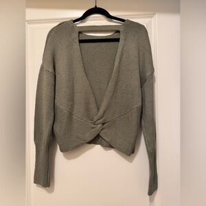 Francesca’s medium Twist-Back Sweater - Sage Green, NWT